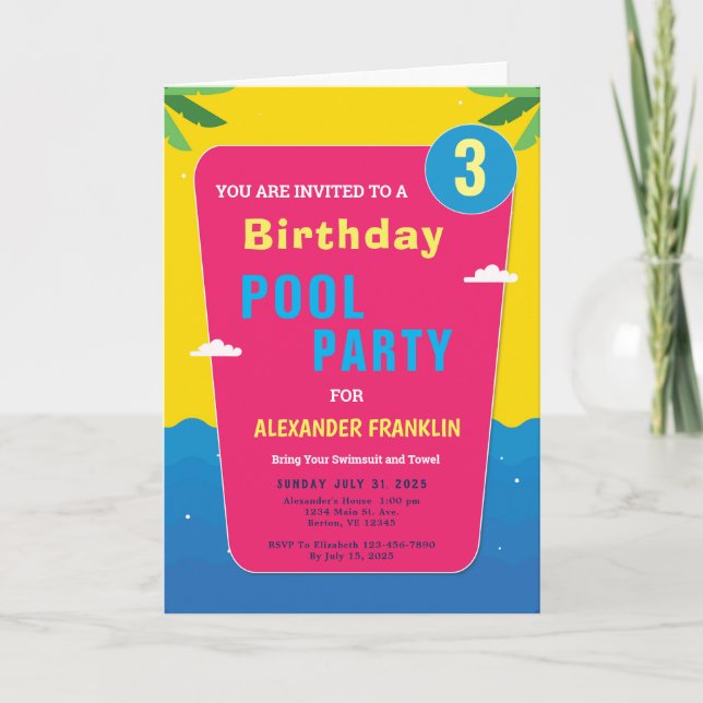 Happy Birthday Child Kids Girl Boy Age Personalize Invitation (Front)