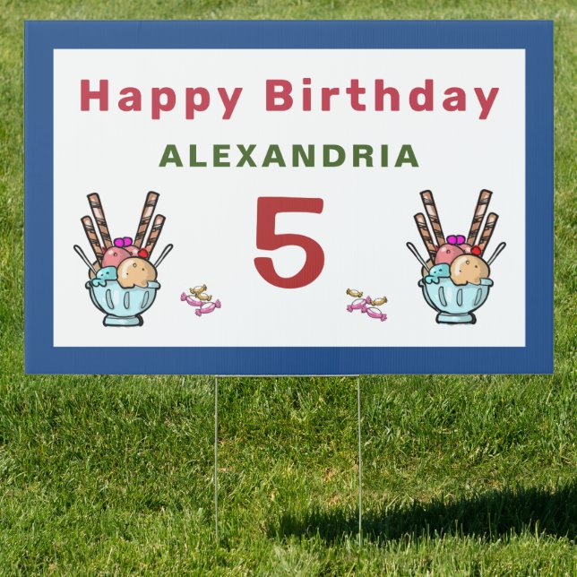 Happy Birthday Child Kids Party Personalize Yard Sign (Insitu)