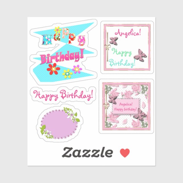 Happy birthday! Children's, children's set Sticker (Sheet)