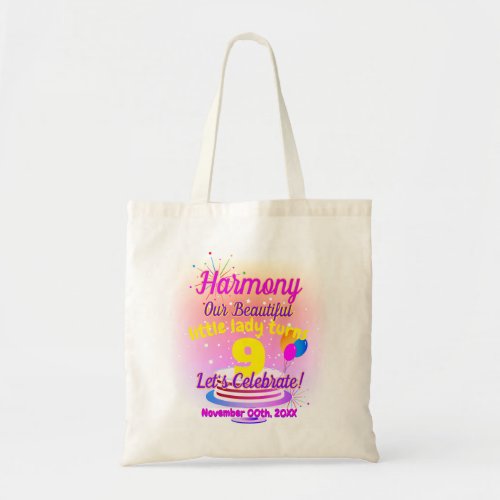 Happy Birthday Childs Name  Age _ Editable  Tote Bag