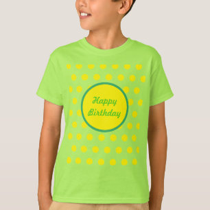 Happy Birthday Child's T-Shirt Neon Green & Yellow