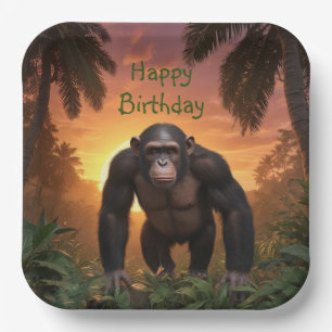 Happy Birthday Chimp Paper Plates