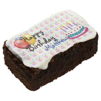 Happy Birthday Chocolate Brownie by CreativeMastermind at Zazzle