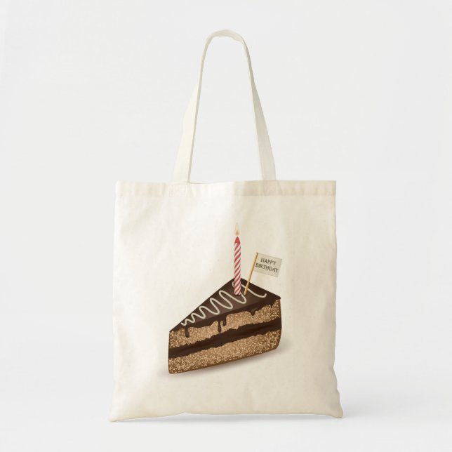 Happy Birthday Chocolate Cake Tote Bag (Front)
