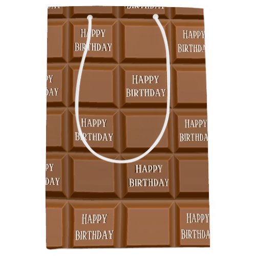 Happy Birthday Chocolate Candy Bar  Medium Gift Bag