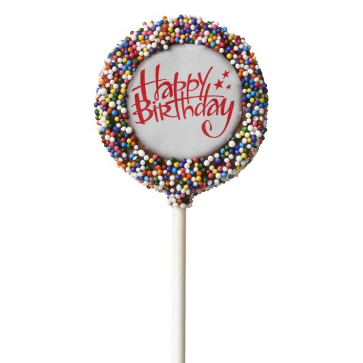 Happy Birthday Chocolate Covered Oreo Pop (Zoomed)