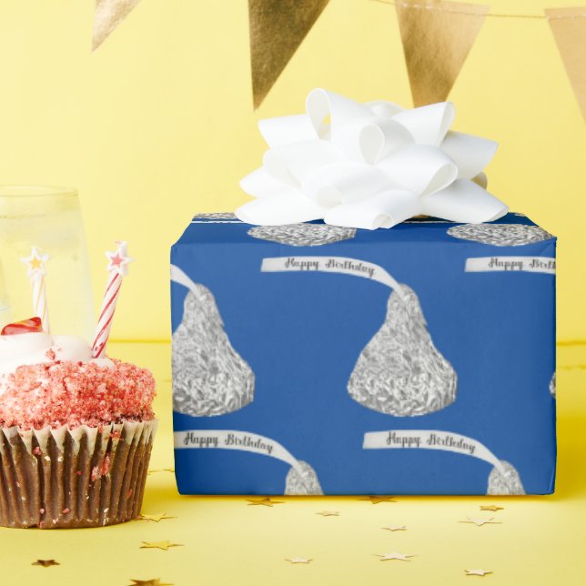 Happy Birthday Chocolate Kisses Wrapping Paper (Birthday Party)