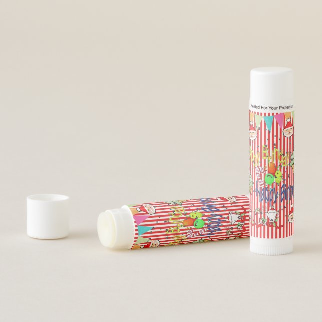 Happy Birthday Christmas Lip Balm Santa (In Situ)