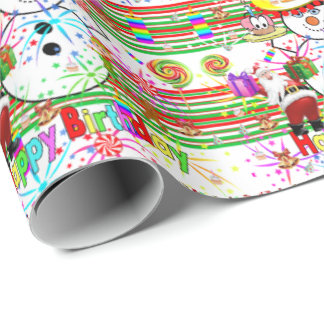 Happy Birthday Christmas Wrapping Paper