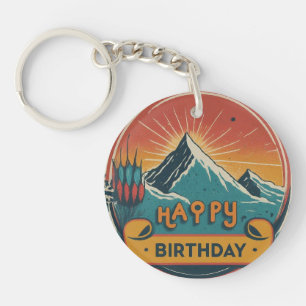 Happy Birthday Circle Keychain