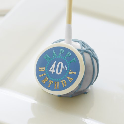 Happy Birthday Circle of Stars Blue ID527 Cake Pops