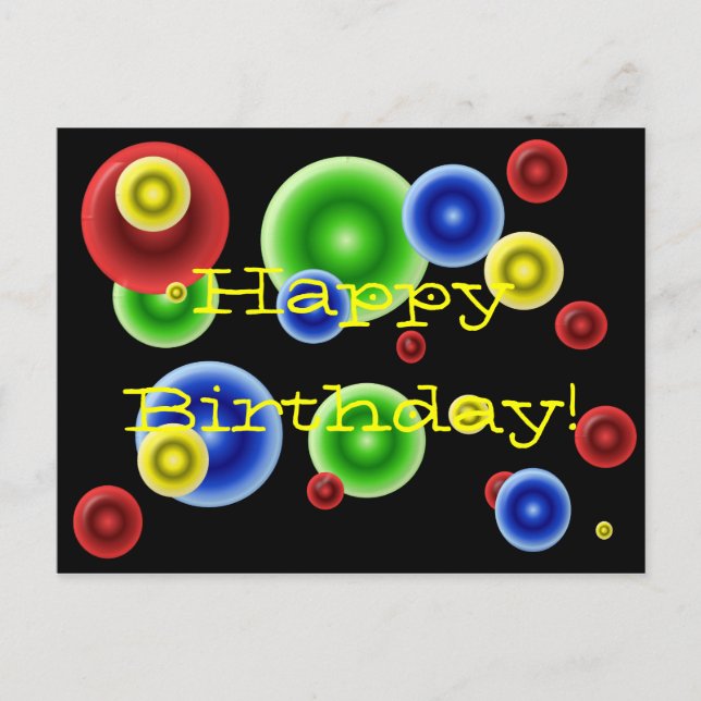 Happy Birthday Circles Postcard (Front)