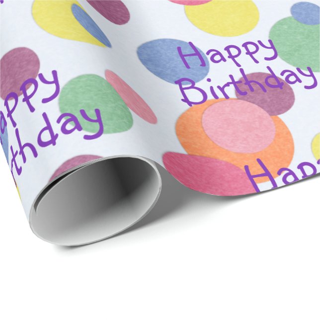 Happy Birthday Circles Wrapping Paper (Roll Corner)