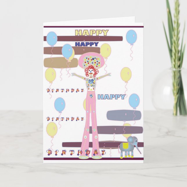 Happy Birthday Circus Style Card (Front)