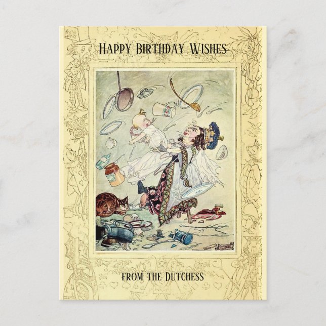  Happy Birthday Classic Alice Dutchess Postcard (Front)