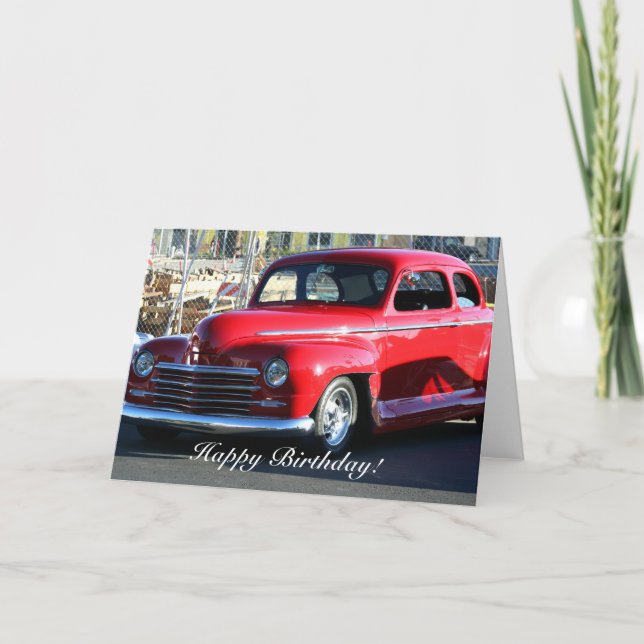 Happy Birthday Classic Car Greeting Card (Front)