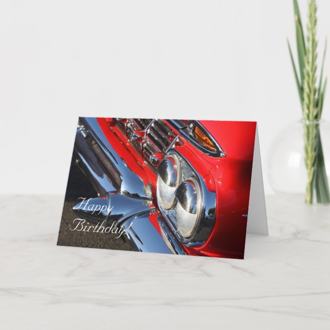 Happy Birthday Classic car greeting card (Front)