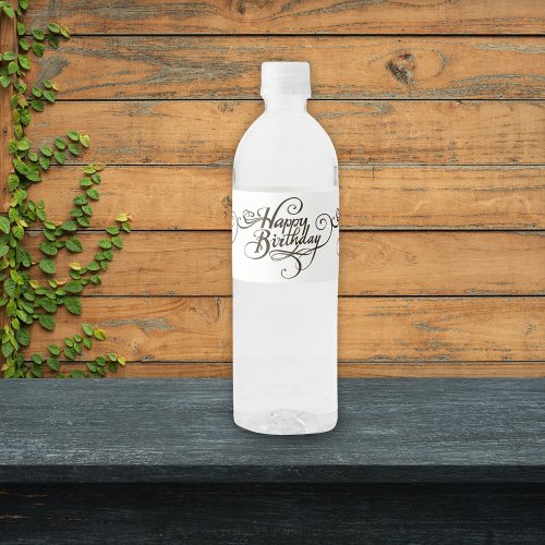 Happy Birthday Classic Collection Water Bottle Label