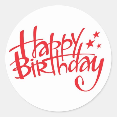 Happy Birthday Classic Round Sticker