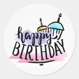 Happy Birthday  Classic Round Sticker