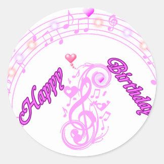 Pink Music Note Stickers | Zazzle