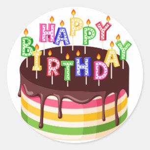 Happy Birthday Classic Round Sticker