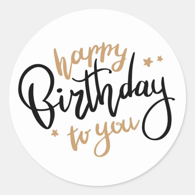 Happy Birthday Classic Round Sticker (Front)