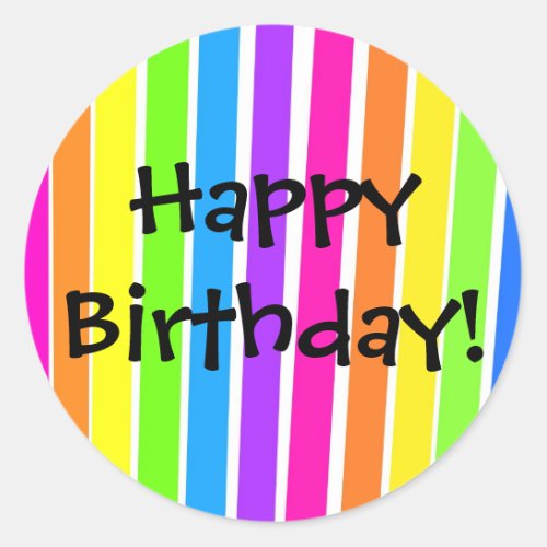 Happy Birthday Classic Round Sticker