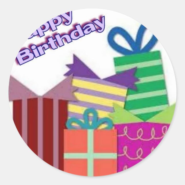 Happy birthday classic round sticker (Front)