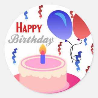 Happy Birthday Classic Round Sticker