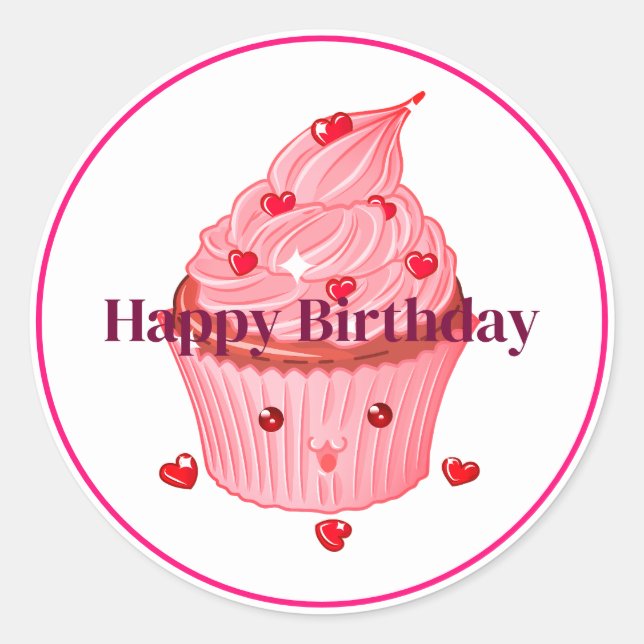 Happy Birthday  Classic Round Sticker (Front)