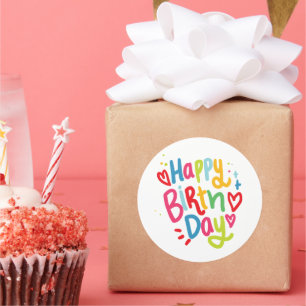 Happy Birthday Classic Round Sticker