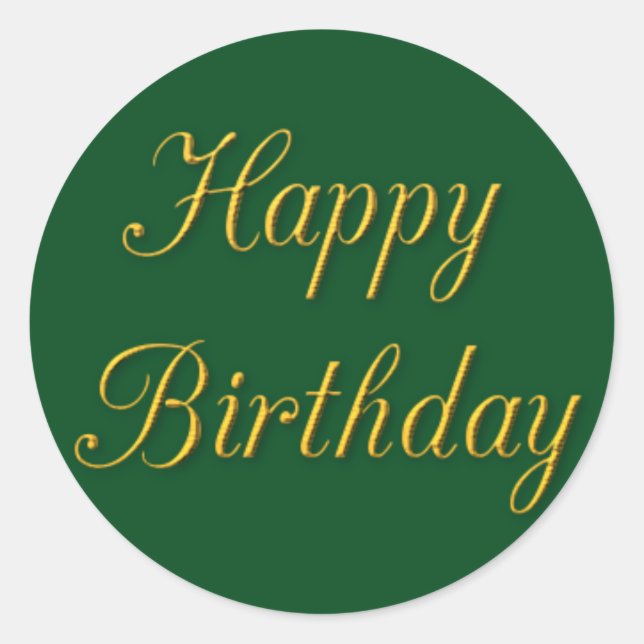 Happy Birthday Classic Round Sticker (Front)