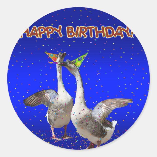 Happy Birthday! Classic Round Sticker (Front)