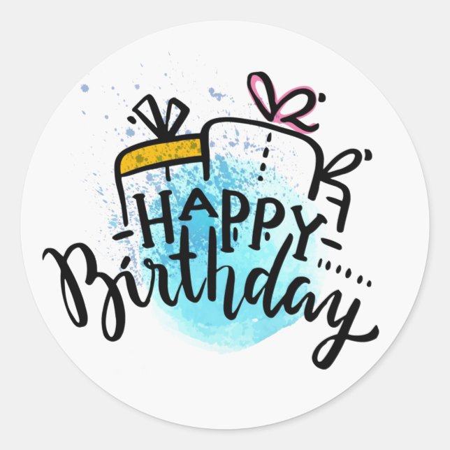 Happy Birthday  Classic Round Sticker (Front)