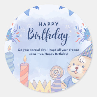 Happy birthday  classic round sticker