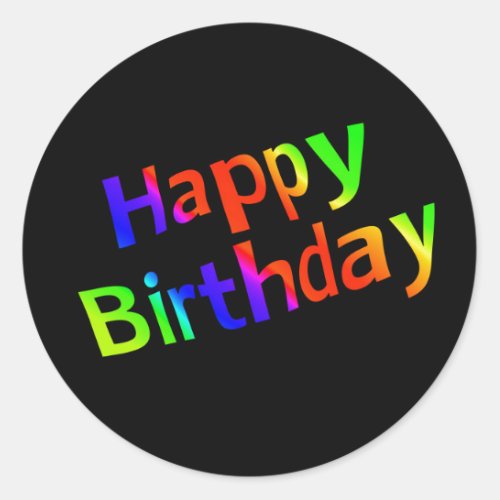 happy birthday classic round sticker