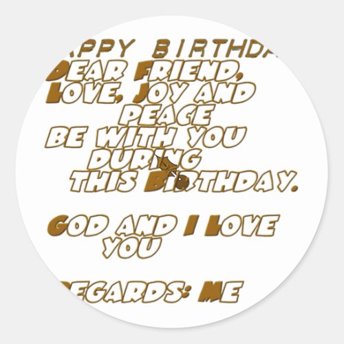 Happy Birthday Classic Round Sticker