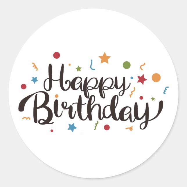 Happy Birthday  Classic Round Sticker (Front)