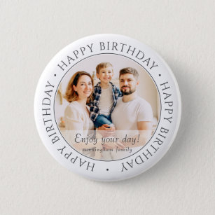Personalised Birthday Button Badge Jumbo 75mm Names C to D 