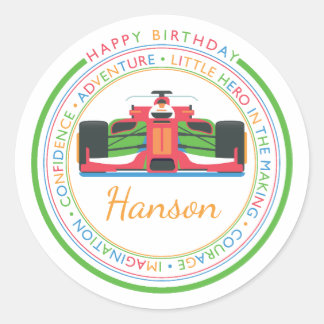Happy Birthday | Classic Simple Custom Photo Round Sticker