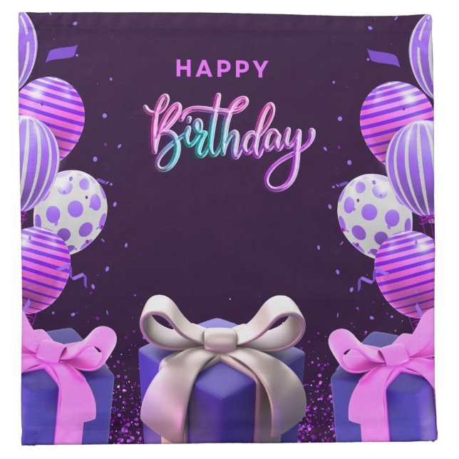 Happy Birthday Cloth Napkin (Front)