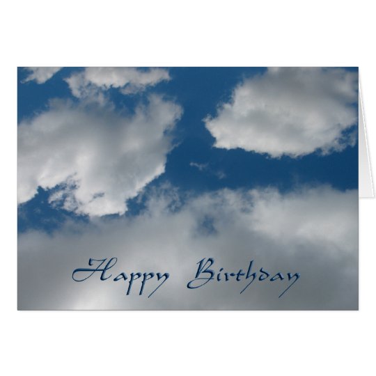 happy birthday clouds card