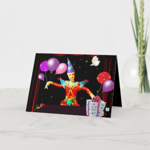 happy birthday clown card