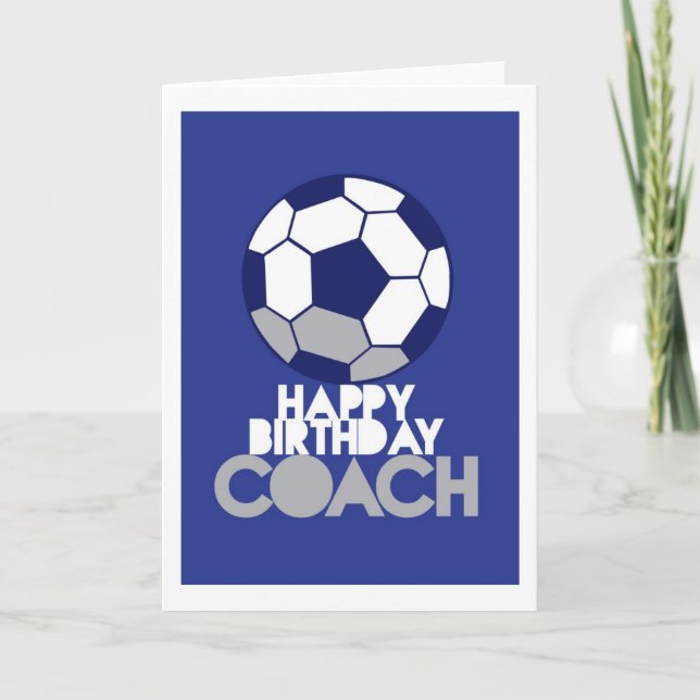 Happy Birthday COACH with soccer ball Card (Front)