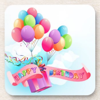 Happy Birthday Coaster by Taniastore at Zazzle