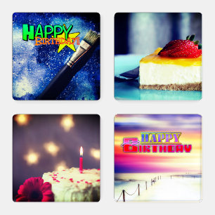 Happy Birthday Coaster Set