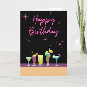 Happy Birthday - Cocktails Card