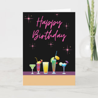 Happy Birthday - Cocktails Card