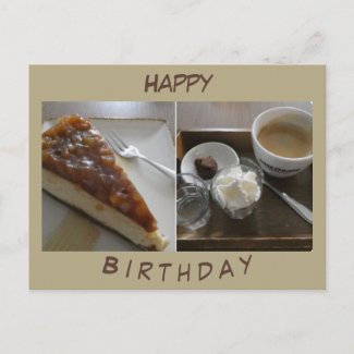 Happy Birthday Coffee & Cake Postcard